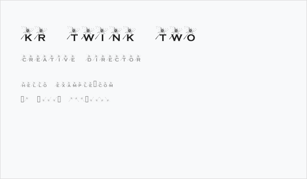 KR Twink Two Business Card