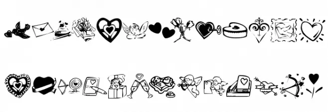 KR Valentine 2003 字体 大写