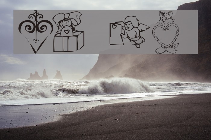 KR Valentine 2003 Font examples
