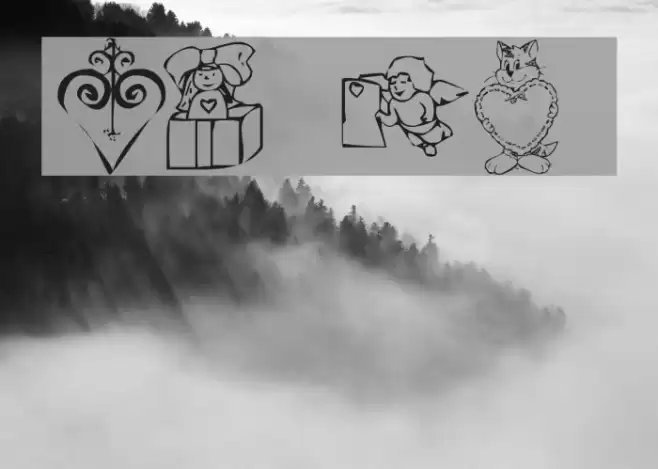 KR Valentine 2003 Font examples