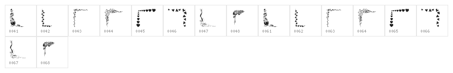 KR Valentine Borders Character Map