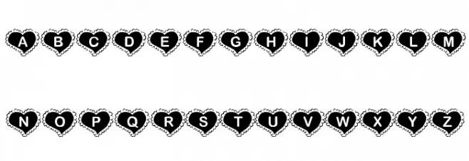 KR Valentine Heart 字体 大写