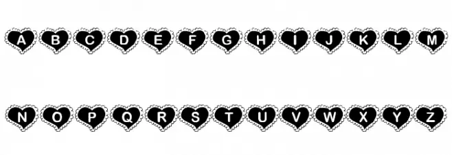 KR Valentine Heart 字体 大写