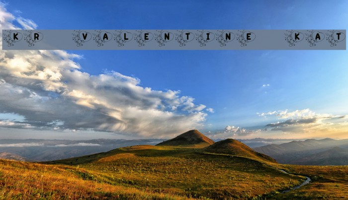 KR Valentine Kat Font examples