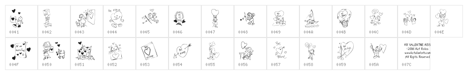 KR Valentine Kids 2006 Character Map