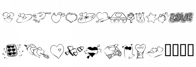 KR Valentines 2006 Seven フォント 大文字
