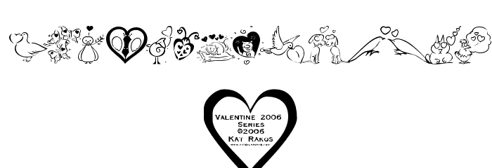 KR Valentines 2006 Three Font Alte caractere