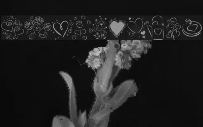 KR Valentines 2006 Font examples