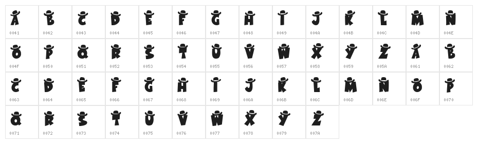 KR Western Wear 1 Character Map