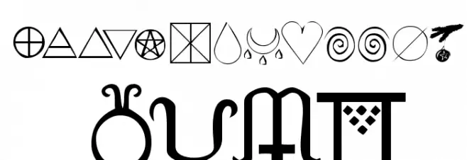 KR Wiccan Symbols خط أحرف كبيرة