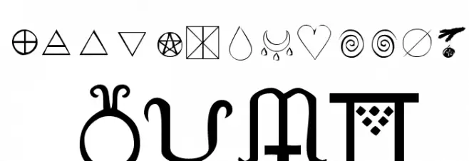 KR Wiccan Symbols 字体 小写