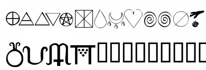 KR Wiccan Symbols Polices MAJUSCULES