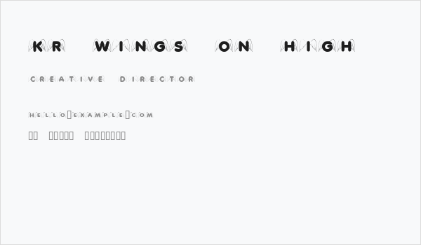 KR Wings On High Business Card