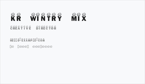 KR Wintry Mix Business Card