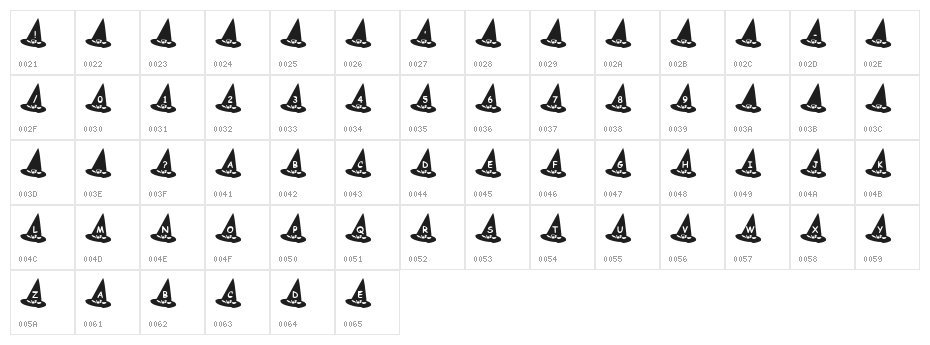 KR Witch's Hat Character Map