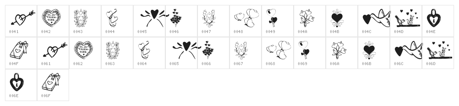 KR With Heart Character Map