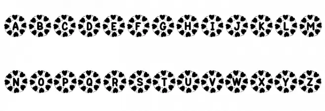 KR Wreath Of Hearts フォント 大文字
