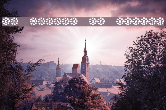 KR Wreath Of Hearts Font examples