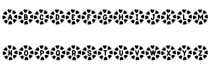 KR Wreath Of Hearts Font LOWERCASE