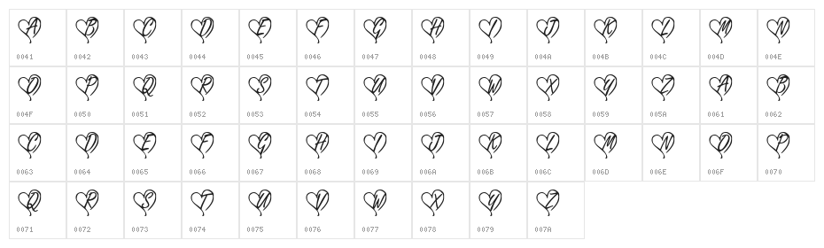 KR Yours Truly Character Map