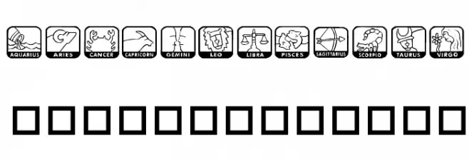 KR Zodiac Dings 字体 大写