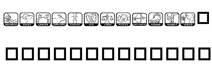 KR Zodiac Dings Font LOWERCASE