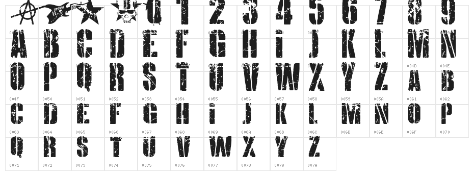 KRIPTON B Character Map