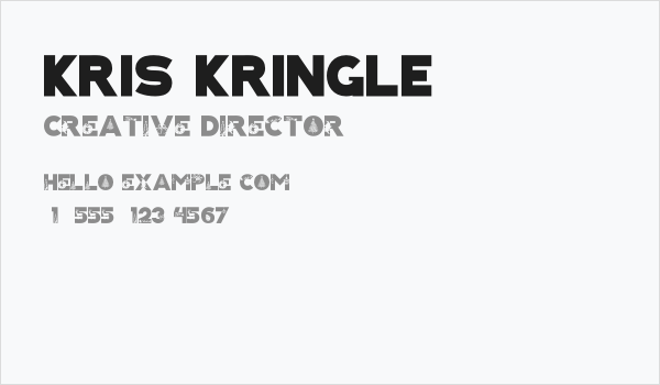 KRIS KRINGLE Business Card