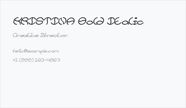 KRISTINA Bold Italic Business Card