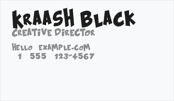 Kraash Black Business Card