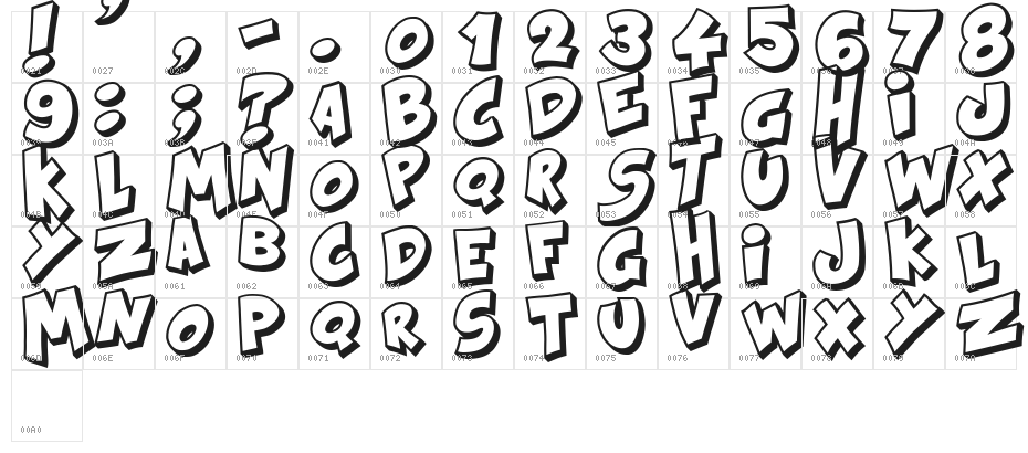 Kraash Character Map
