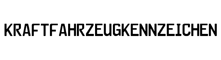 Kraftfahrzeugkennzeichen Font