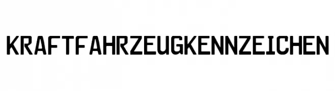 Kraftfahrzeugkennzeichen  les polices de caractères gratuit tlcharger