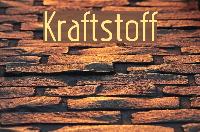 Kraftstoff Font examples