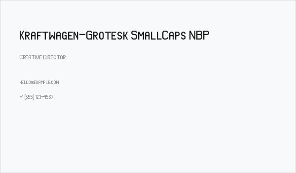 Kraftwagen-Grotesk SmallCaps NBP Business Card