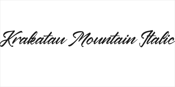 Krakatau Mountain Italic Logo