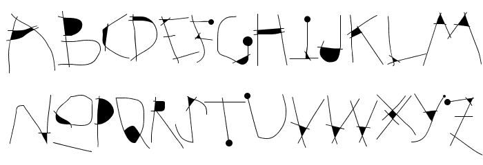 Krakelfabet Font LOWERCASE