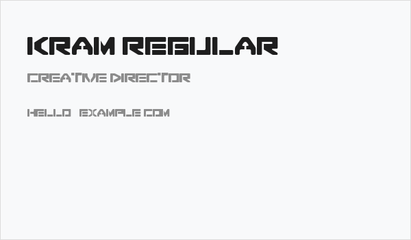 Kram regular Business Card