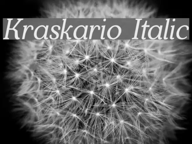 Kraskario Italic Font examples