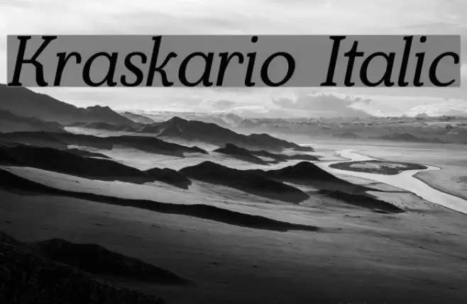 Kraskario Italic Font examples