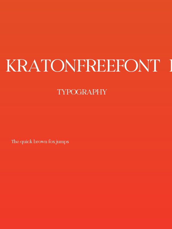 KratonfreeFont-Regular Poster