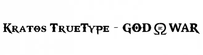 Kratos TrueType - GOD $ WAR  Frei Schriftart Herunterladen