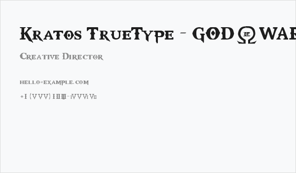 Kratos TrueType - GOD $ WAR Business Card