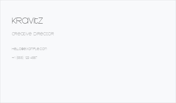 Kravitz Business Card