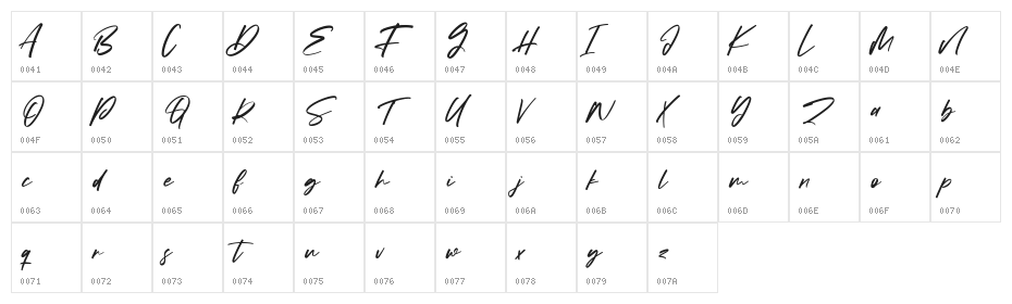 Kreatives Free Regular Character Map