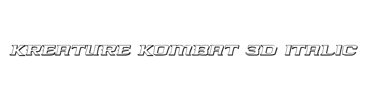 Kreature Kombat 3D Italic  नि: शुल्क फ़ॉन्ट्स डाउनलोड