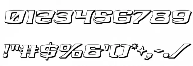 Kreature Kombat 3D Italic Font OTHER CHARS