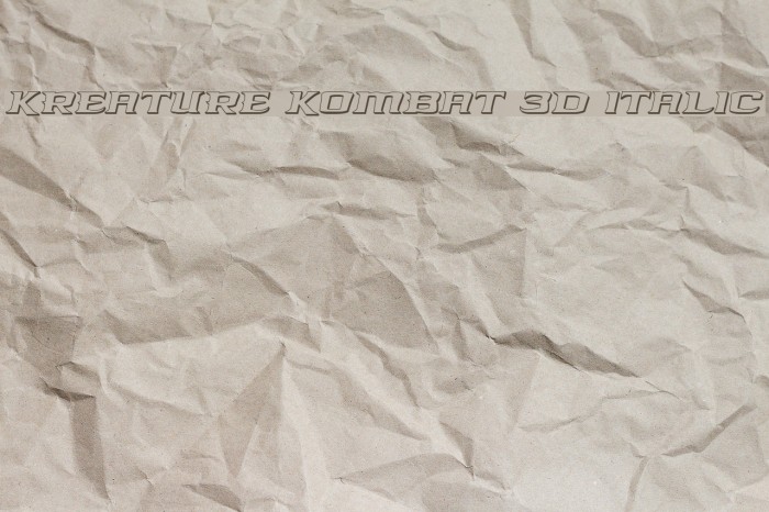 Kreature Kombat 3D Italic Example 1