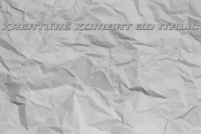 Kreature Kombat 3D Italic Font examples