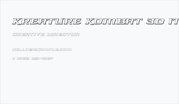 Kreature Kombat 3D Italic Business Card